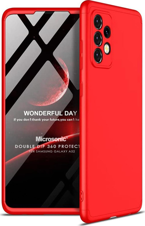Samsung Galaxy A52s Kılıf Double Dip 360 Protective Kırmızı