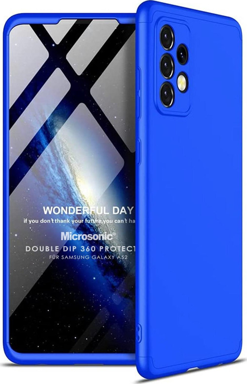Samsung Galaxy A52s Kılıf Double Dip 360 Protective Mavi