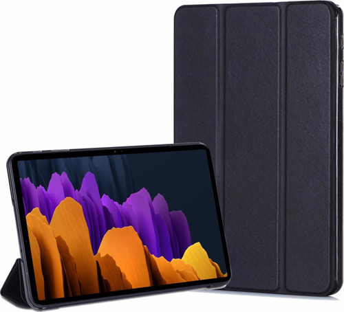 Samsung Galaxy Tab S7 Plus T970 Kılıf Slim Translucent Back Smart Cover Siyah