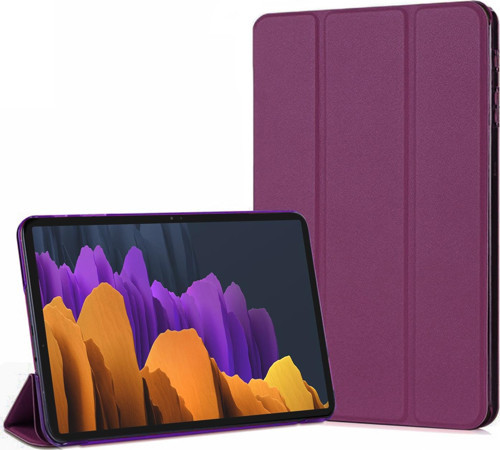 Samsung Galaxy Tab S7 Plus T970 Kılıf Slim Translucent Back Smart Cover Mor