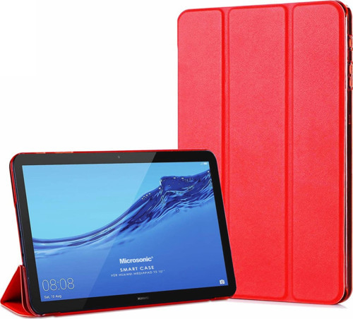 Huawei MediaPad T5 10 Smart Case ve Arka Kılıf Kırmızı