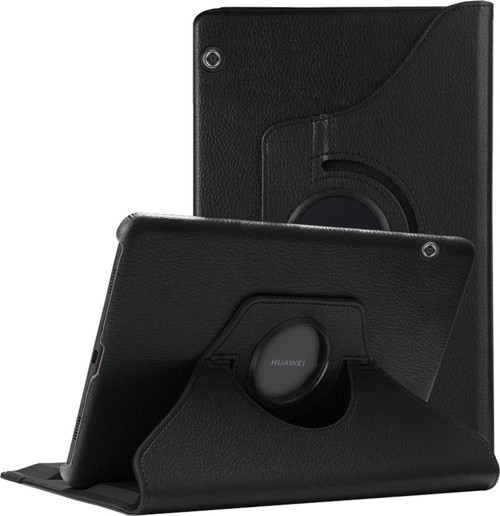 Huawei MediaPad T5 10'' Kılıf 360 Rotating Stand Deri Siyah