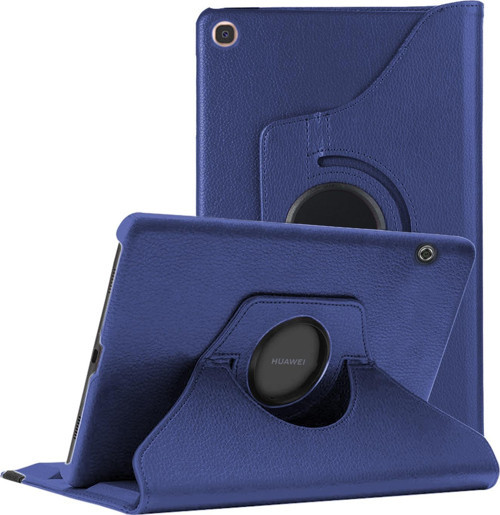 Huawei MediaPad T5 10'' Kılıf 360 Rotating Stand Deri Lacivert