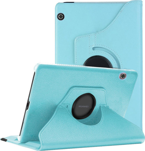 Huawei MediaPad T5 10'' Kılıf 360 Rotating Stand Deri Mavi