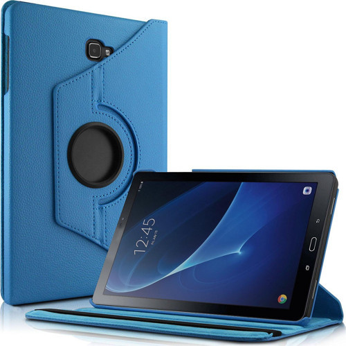 Samsung Galaxy Tab A 10.1'' T580 Kılıf 360 Rotating Stand Deri Mavi