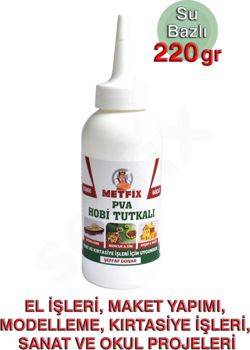 PVA Hobi Tutkalı 150gr, Şeffaf Donar, Boncuk - Sim - Ahşap - Kağıt - Maket - Modelleme - Kırtasiye