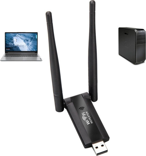 Kablosuz Wifi Alıcı 300 Uyumlu Antenli Wireless Adaptör Kablosuz Ağ Pc Wifi Alıcı Usb 300Mbp Siyah