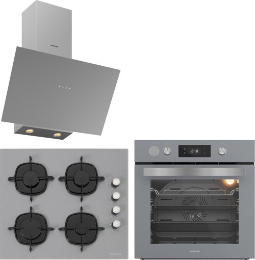 Gri Cam Ankastre Set BO65P4S01-CS5700E6S01-3481 Flam Gri (Buhar ve Airfryer Özellikli Fırın)
