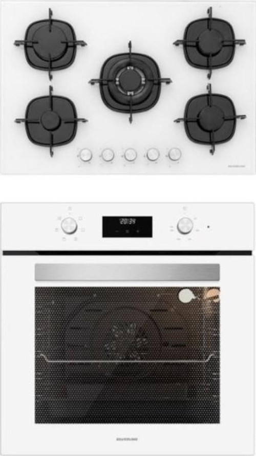 2'li ikili BO6502W02 - CS5365W01 Beyaz Cam Ankastre Set