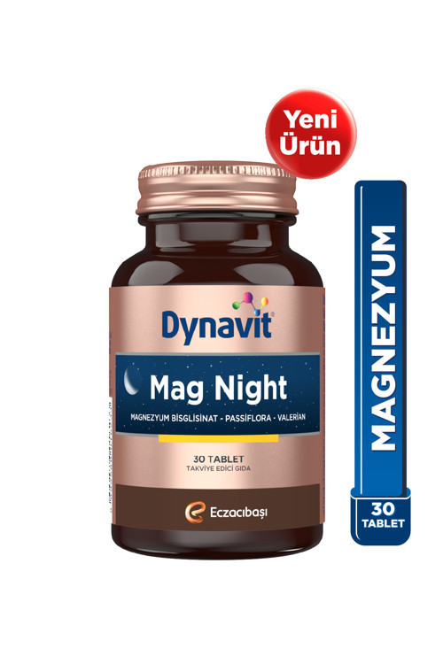 Mag Night 30 Tablet - Akşam /Gece Magnezyum - Magnezyum Bisglisinat, Passiflora, Valerian, B6-Uyku