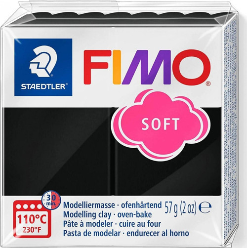 Fimo Polimer Kil 57gr Soft Modelleme Kili Siyah / 8020-9 07