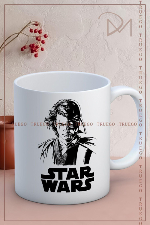 Baskılı Kupa Bardak Seramik Mug- Karakalem Star Wars