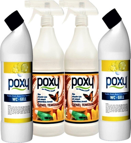 Çok Amaçlı Genel Temizlik Leke Çözücü 2 X 1 Lt & Wc Jell 2 X 1 Lt