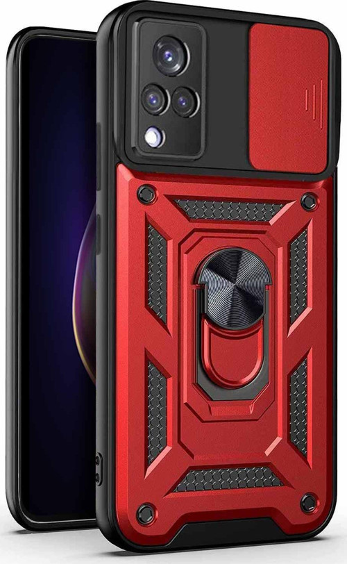 Vivo V21 Kılıf Impact Resistant Kırmızı