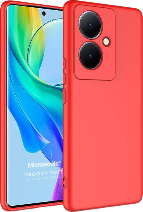 Vivo V29 Lite 5G Kılıf Groovy Soft Kırmızı