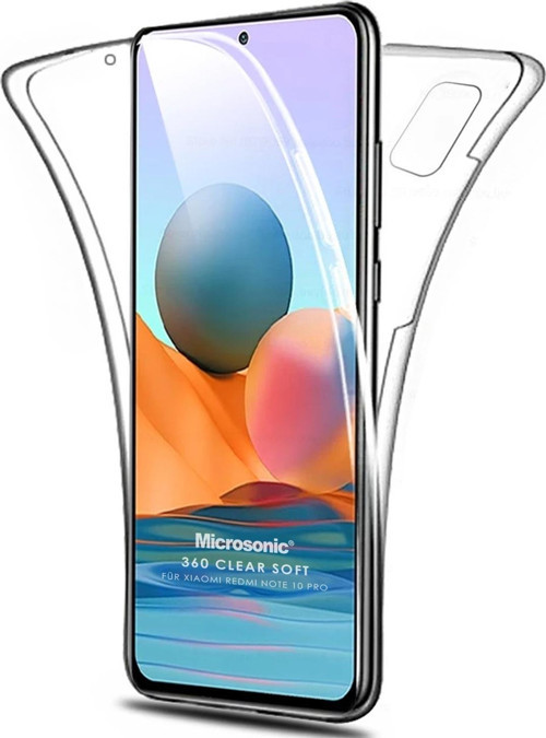 Xiaomi Redmi Note 10 Pro Max Kılıf 6 Tarafı Tam Full Koruma 360 Clear Soft Şeffaf