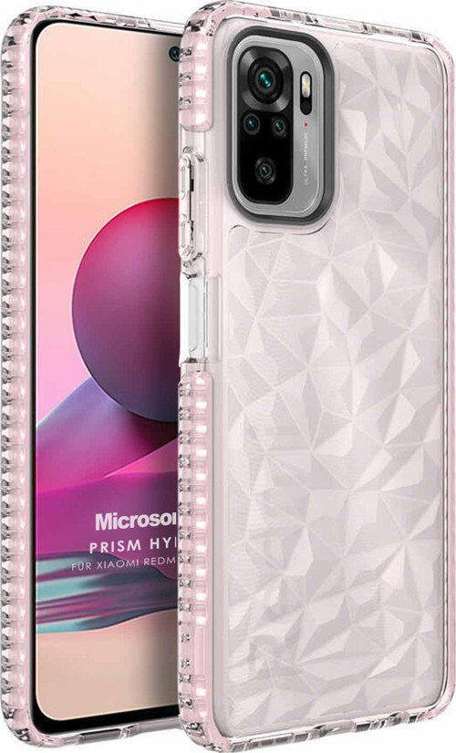 Xiaomi Redmi Note 10S Kılıf Prism Hybrid Pembe