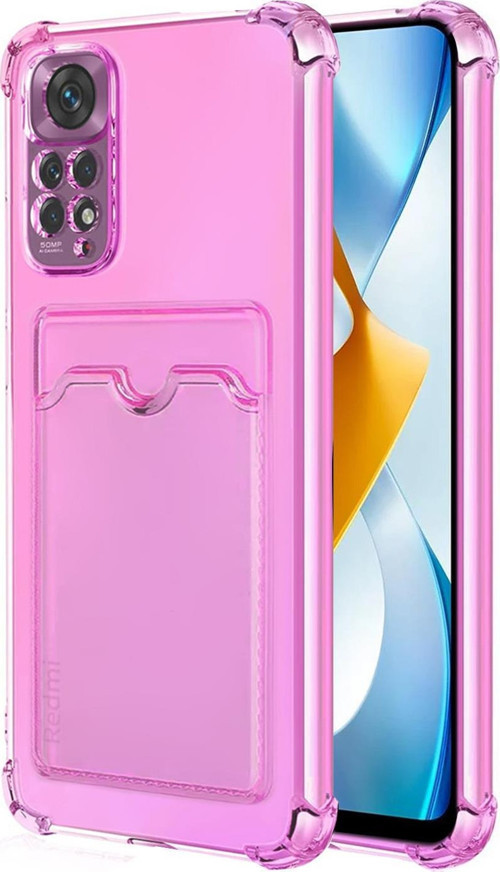 Xiaomi Redmi Note 11 Card Slot Shock Kılıf Pembe