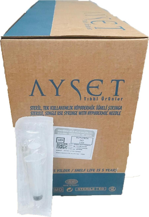 2Ml Enjektör Dental (0.40X50Mm) (27G* 2) 2Cc 3P Uzun 250 Adet