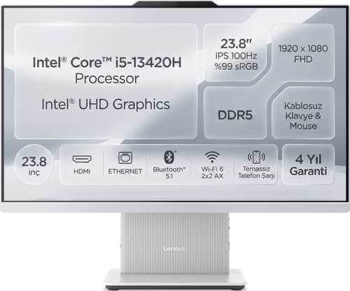 IdeaCentre 24IRH9 i5-13420H 32GB 1TB SSD 23.8" FHD Freedos All In One Pc F0HN0053TR 004