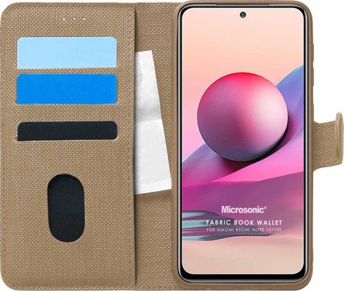 Xiaomi Poco M5s Kılıf Fabric Book Wallet Gold
