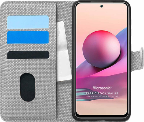 Xiaomi Poco M5s Kılıf Fabric Book Wallet Gri