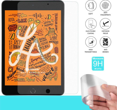 Apple iPad Mini 5 7.9'' 2019 (A2133-A2124-A2125-A2126) Matte Nano Glass Cam Ekran Koruyucu