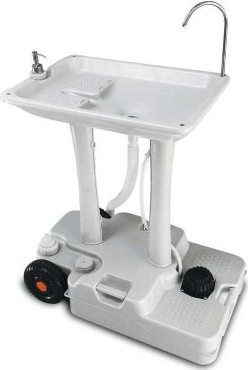 Tekerlekli Portatif Lavabo 30 lt Temiz Su Tanklı