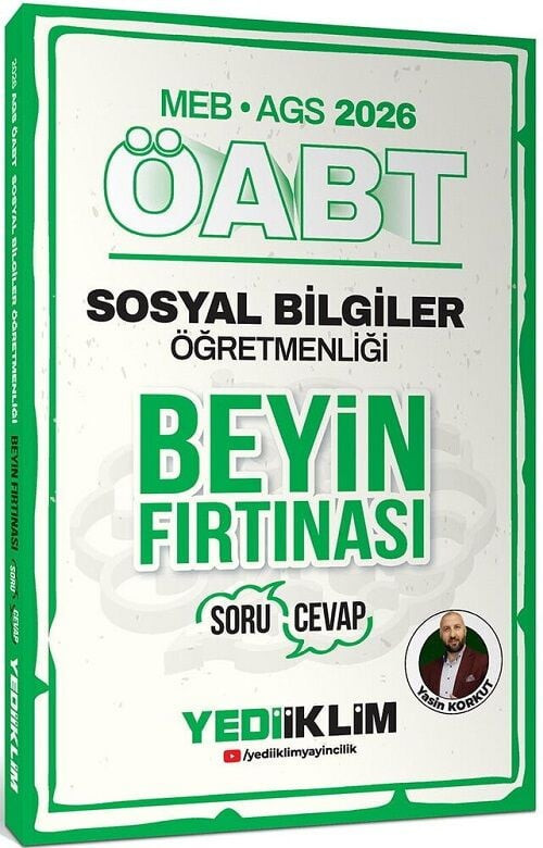 Yediiklim 2026 ÖABT MEB-AGS Sosyal Bilgiler Öğretmenliği Beyin Fırtınası Soru Cevap - Yasin Korkut Yediiklim Yayınları