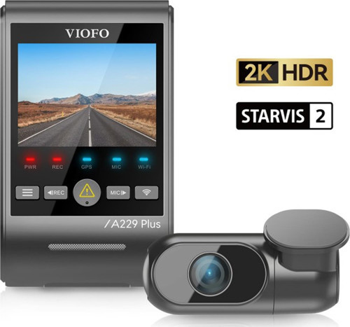 A229 Plus 2 Kameralı Ön+Arka 2K+2K HDR Sony Starvis 2 Sensörlü Wi-Fi GPS'li Araç Kamerası