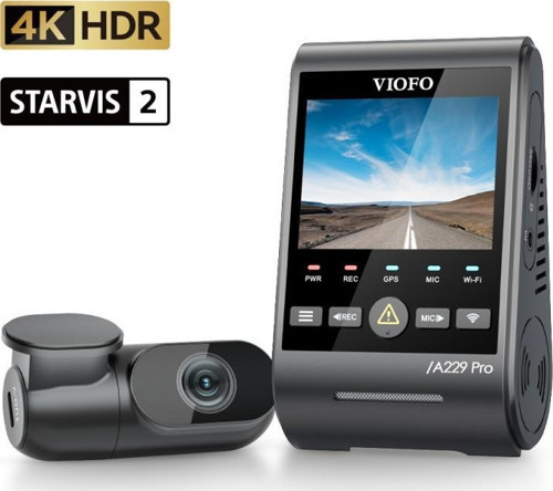 A229 Pro 2 Kameralı Ön+Arka 4K+2K HDR Sony Starvis 2 Sensörlü Wi-Fi GPS'li Araç Kamerası