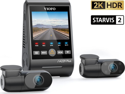 A229 Plus 3 Kameralı Ön-İç-Arka 2K+2K+1080P HDR Sony Starvis 2 WiFi GPS’li Araç Kamerası