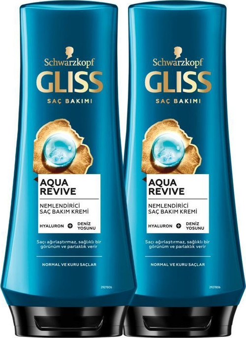 Aqua Revive Hyaluron ve Deniz Yosunu içeren Nemlendirici Saç Kremi 360 ml x 2 Adet