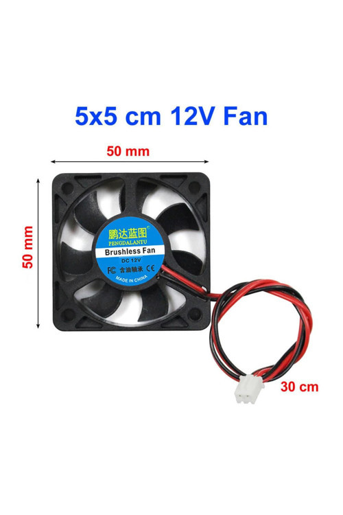 Dc 12V Fan 50X50Mm Soğutucu Kuluçka Ekran Kartı Cooler Pervane