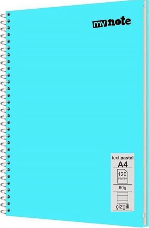 Mynote Flex Pastel A4 120 Yaprak Spiralli Çizgili Defter