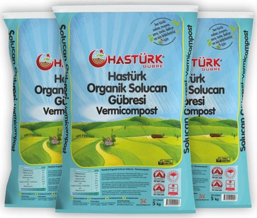 Hastürk %100 Organik Solucan Gübresi 3 X 5 Kg.