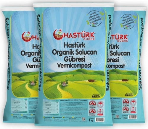 Hastürk %100 Organik Solucan Gübresi 3 X 1 Kg.