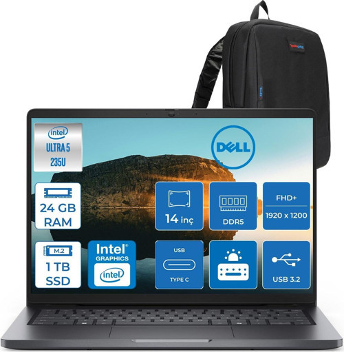 Pro 14 Intel Core Ultra 5 235U 4.9ghz 24GB Ddr5 1tb SSD Freedos Intel® Aı Boost 14 Inç IPS Fullhd+ (1920X1200) Taşınabilir Bilgisayar PC14250BTO113F08 + Zetta Çanta