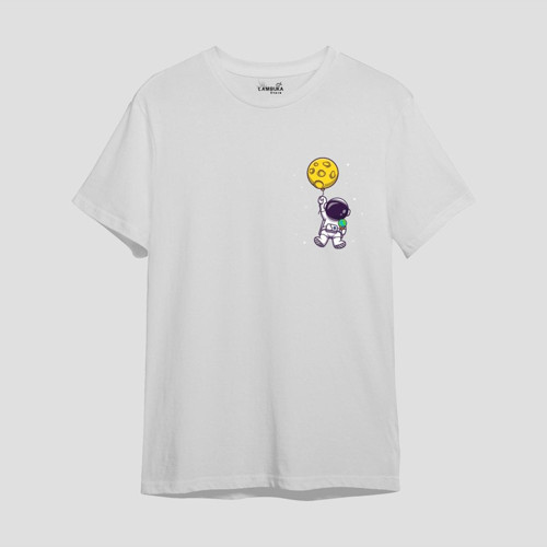 Astro-1 Baskılı Beyaz Oversize T-shirt