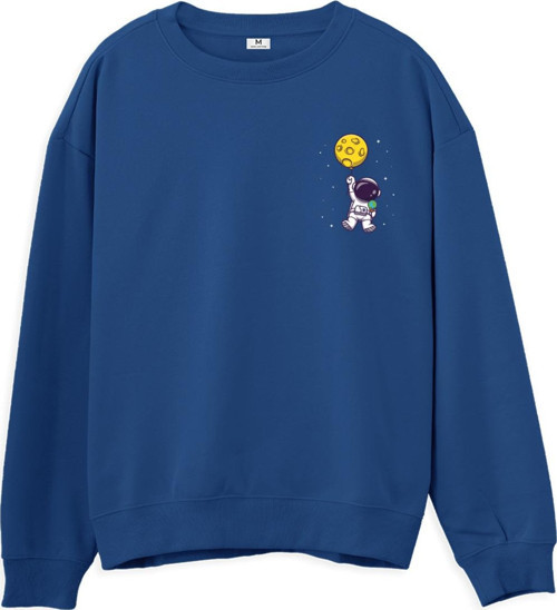 Astro-1 Baskılı Sweatshirt-Royal Mavi