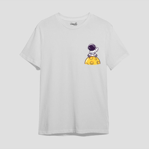 Astro-10 Baskılı Beyaz Oversize T-shirt