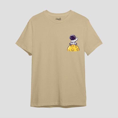 Astro-10 Baskılı Krem Oversize T-shirt