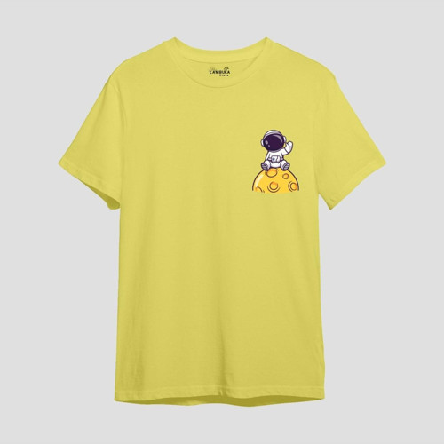 Astro-10 Baskılı Sarı Oversize T-shirt