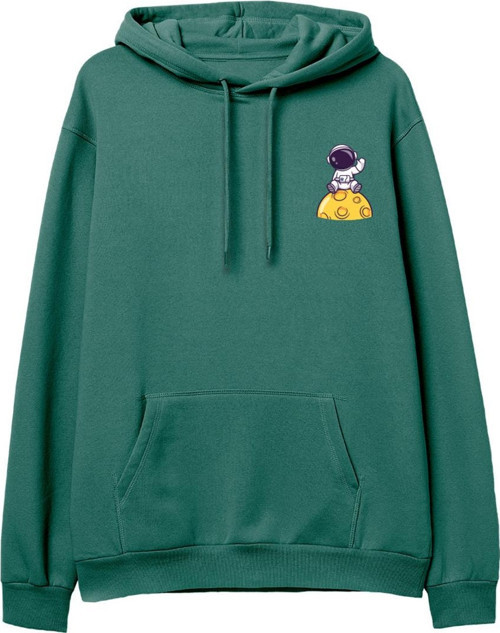 Astro-10 Baskılı Yeşil Hoodie