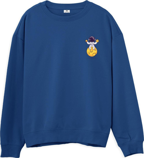 Astro-11 Baskılı Sweatshirt-Royal Mavi