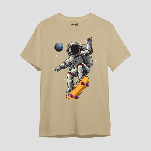 Astro-13 Baskılı Krem Oversize T-shirt