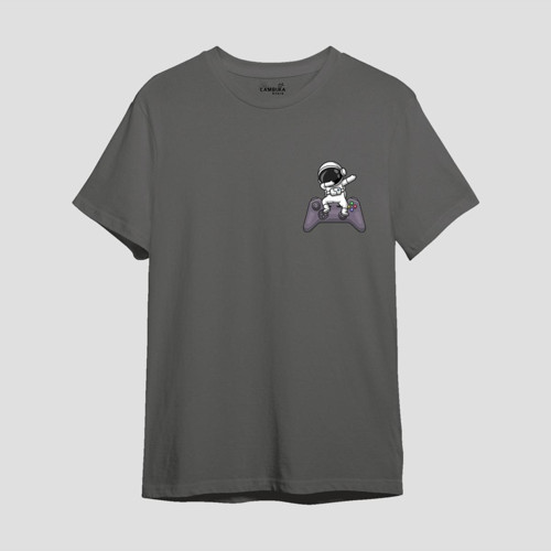 Astro-3 Baskılı Antrasit Oversize T-shirt