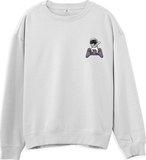 Astro-3 Baskılı Beyaz Sweatshirt