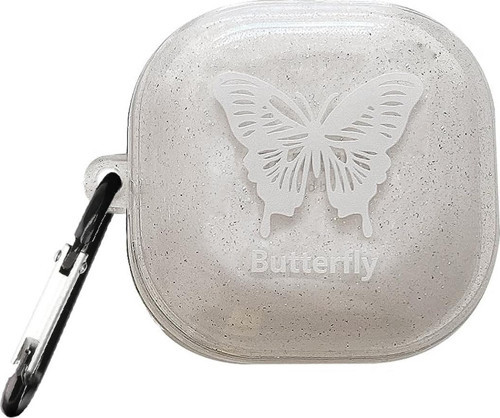Samsung Galaxy Buds 2 Pro Kılıf Kelebek Desenli Şeffaf