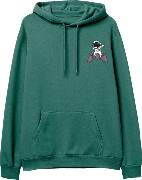 Astro-3 Baskılı Yeşil Hoodie